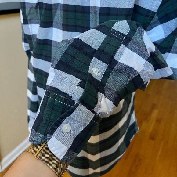 J. Crew Men's Green Plaid Slim Fit Button Down Oxford Long Sleeve Size Medium - Picture 10 of 10